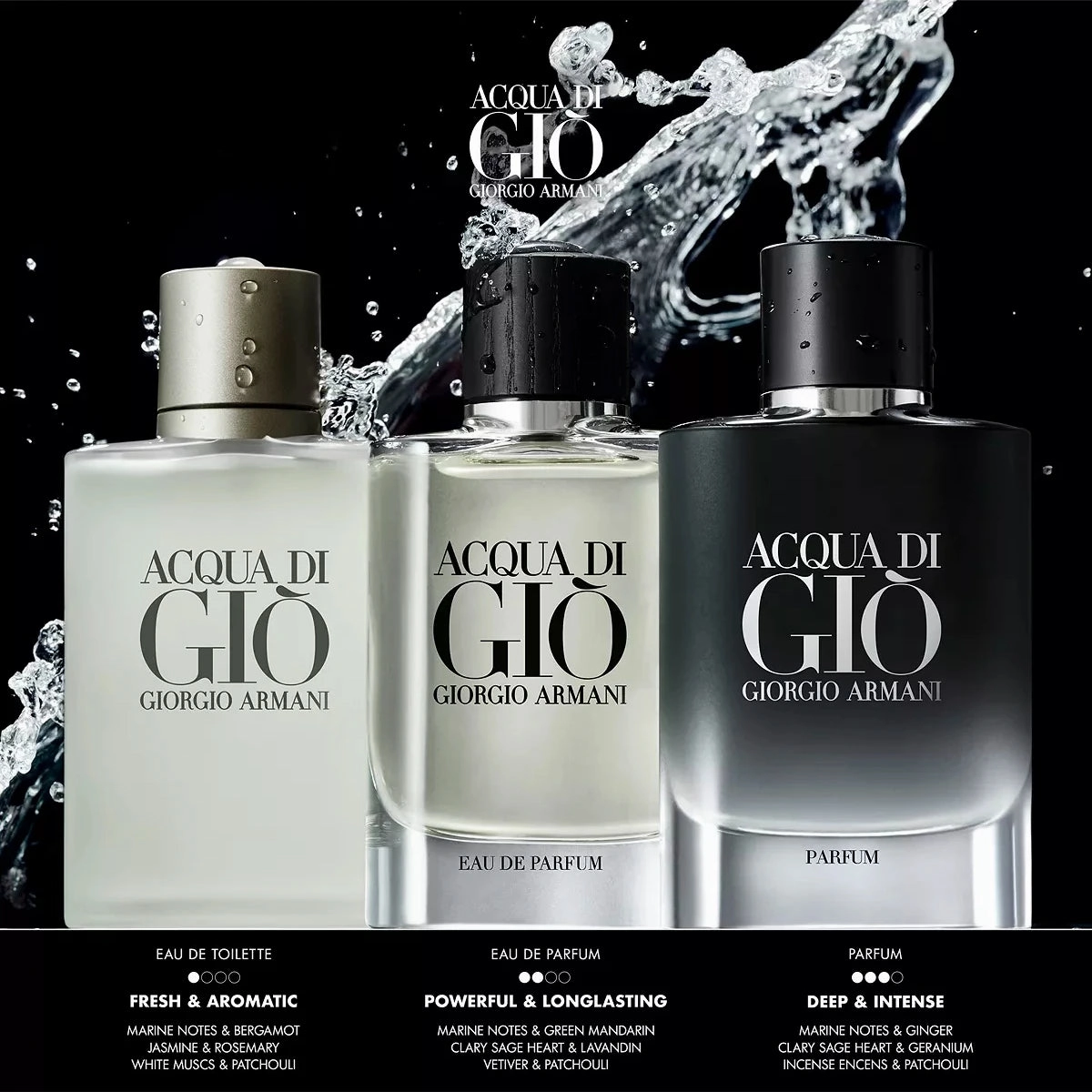 Acqua di Gio 3.4 oz Parfum Refillable for men