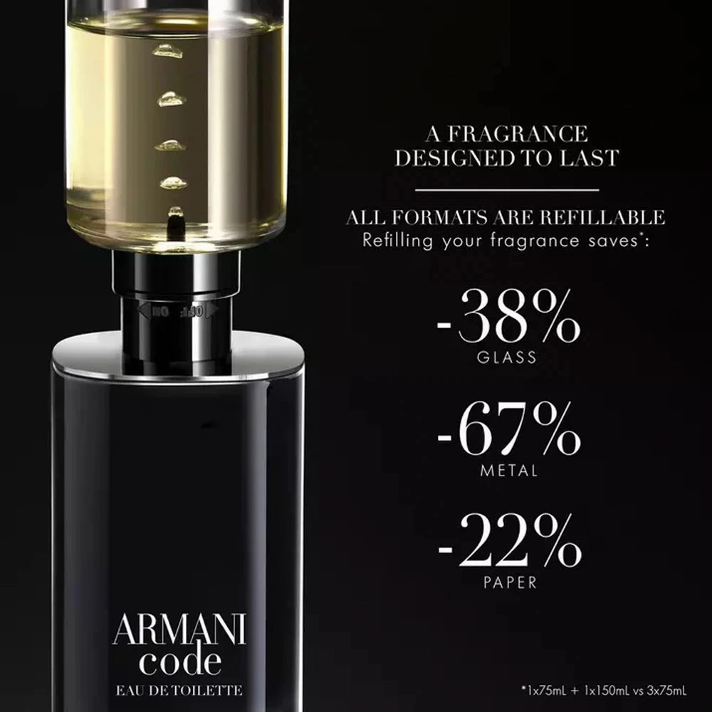 Armani Code 4.2 oz Refillable EDT for men