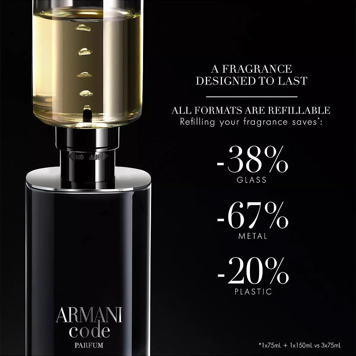 Armani Code 4.2 oz Refillable Parfum for men