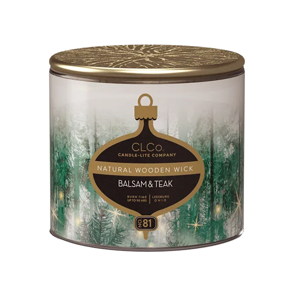 Balsam & Teak Wooden-Wick 14oz Jar Candle