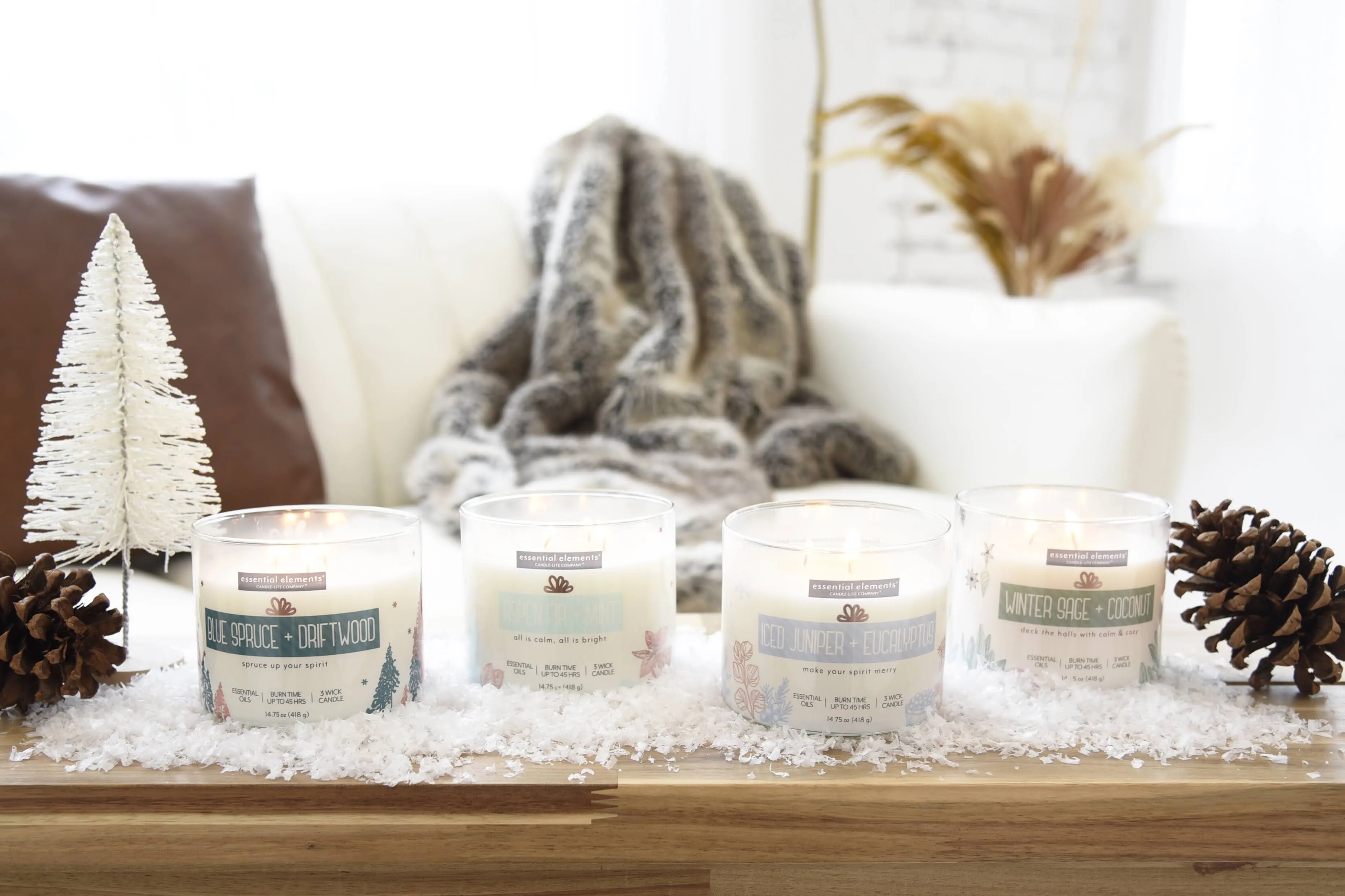 Blue Spruce   Driftwood 3-wick 14.75oz Jar Candle