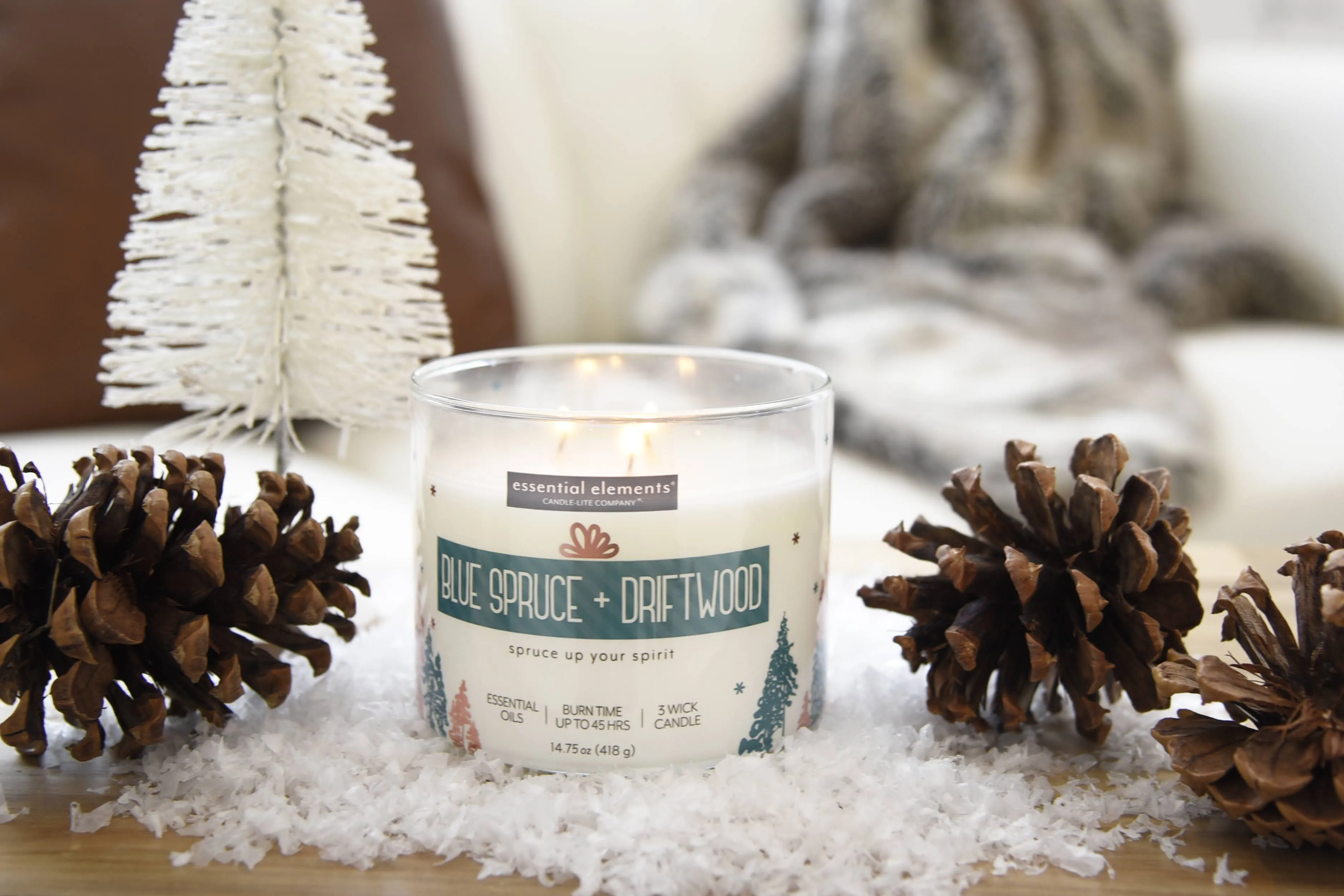 Blue Spruce   Driftwood 3-wick 14.75oz Jar Candle