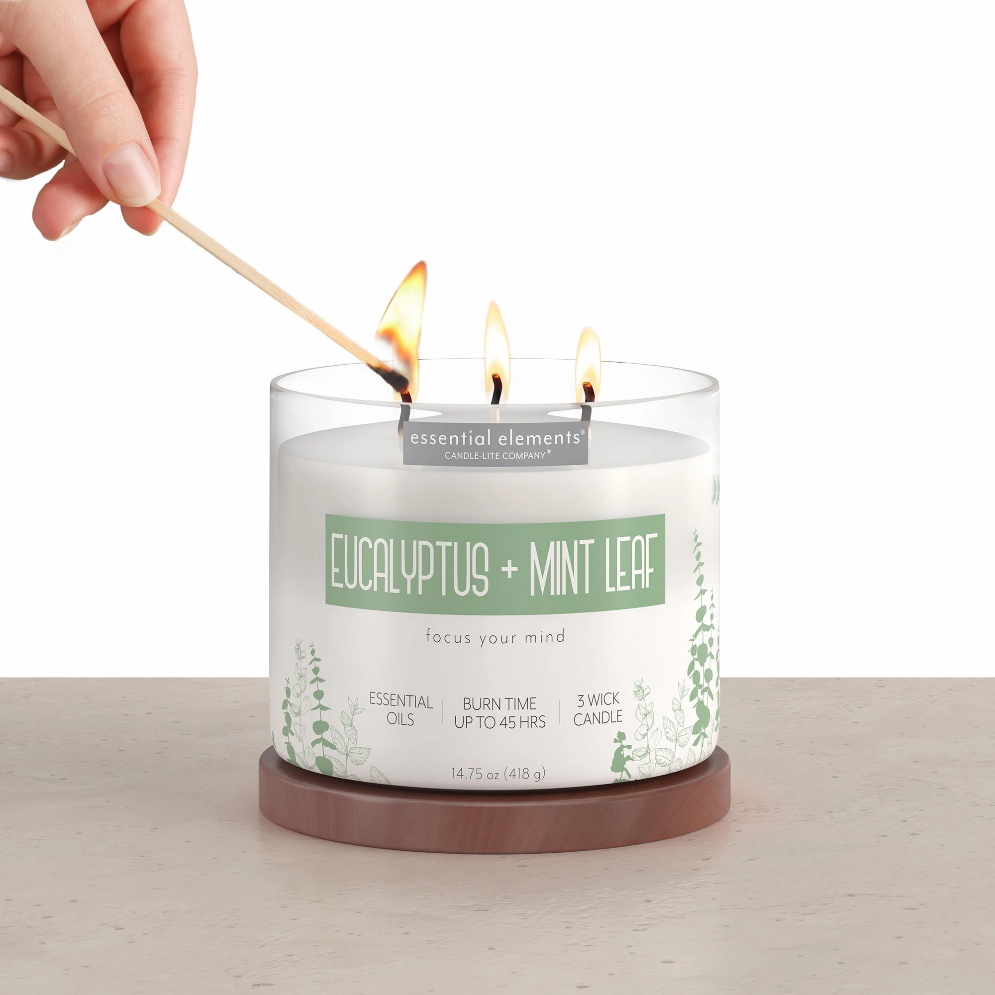 Eucalyptus & Mint Leaf 3-wick 14.75oz Jar Candle
