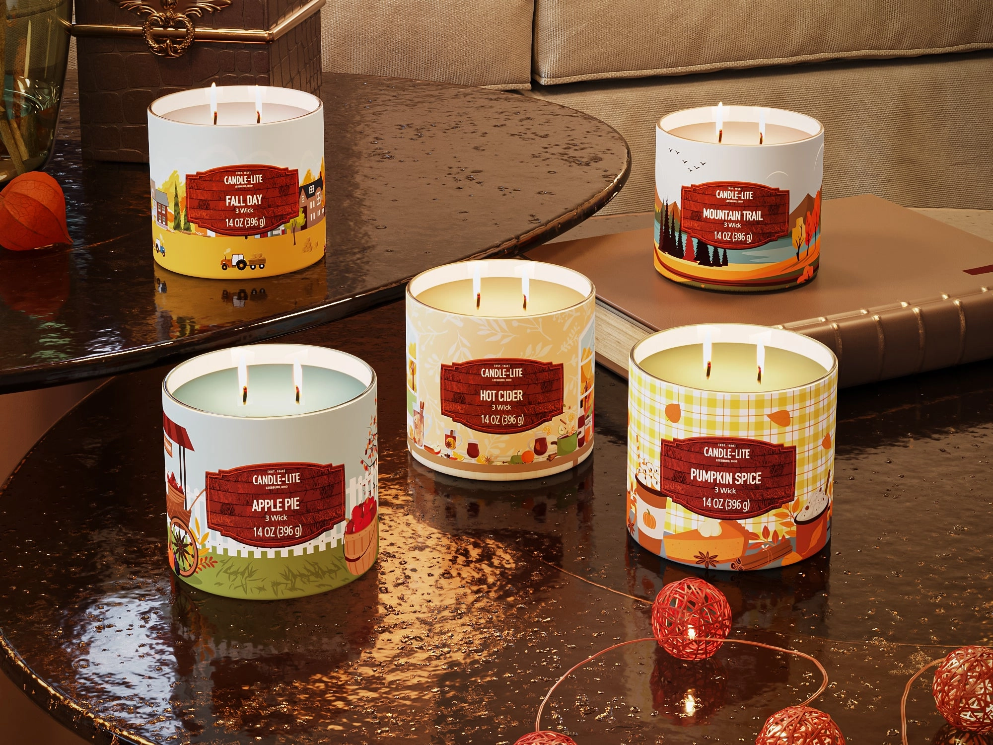 Fall Day 3-wick 14oz Jar Candle