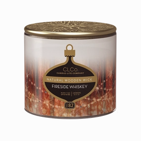 Fireside Whiskey Wooden-Wick 14oz Jar Candle