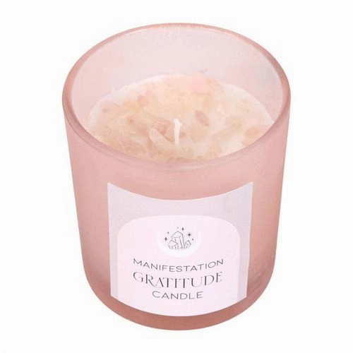 Gratitude Wild Rose Crystal Chip Candle
