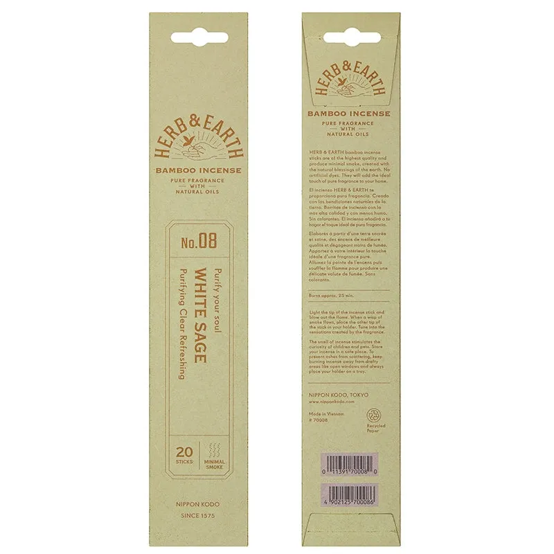 H&E - White Sage - Bamboo Incense 20 sticks