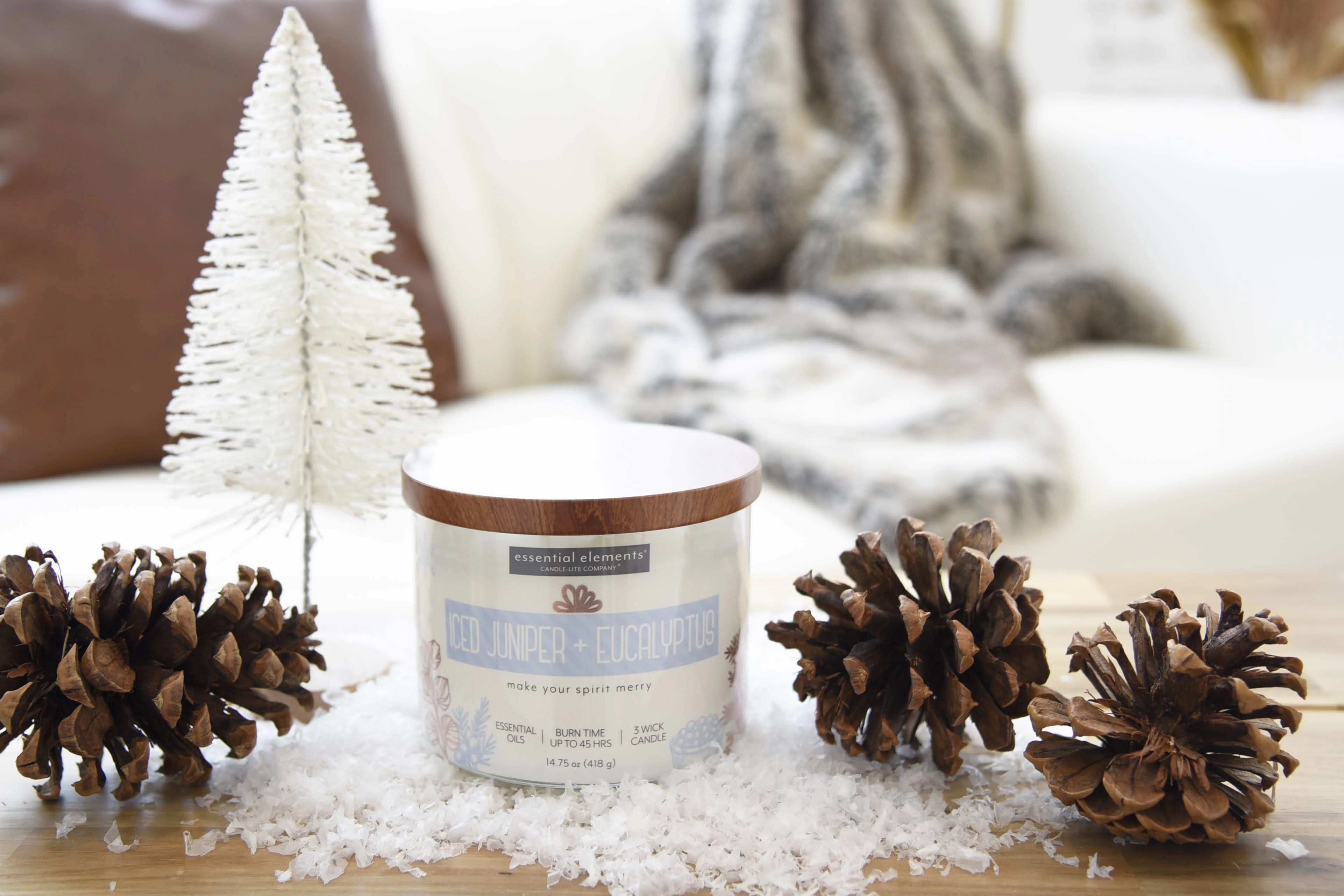 Iced Juniper   Eucalyptus 3-wick 14.75oz Jar Candle