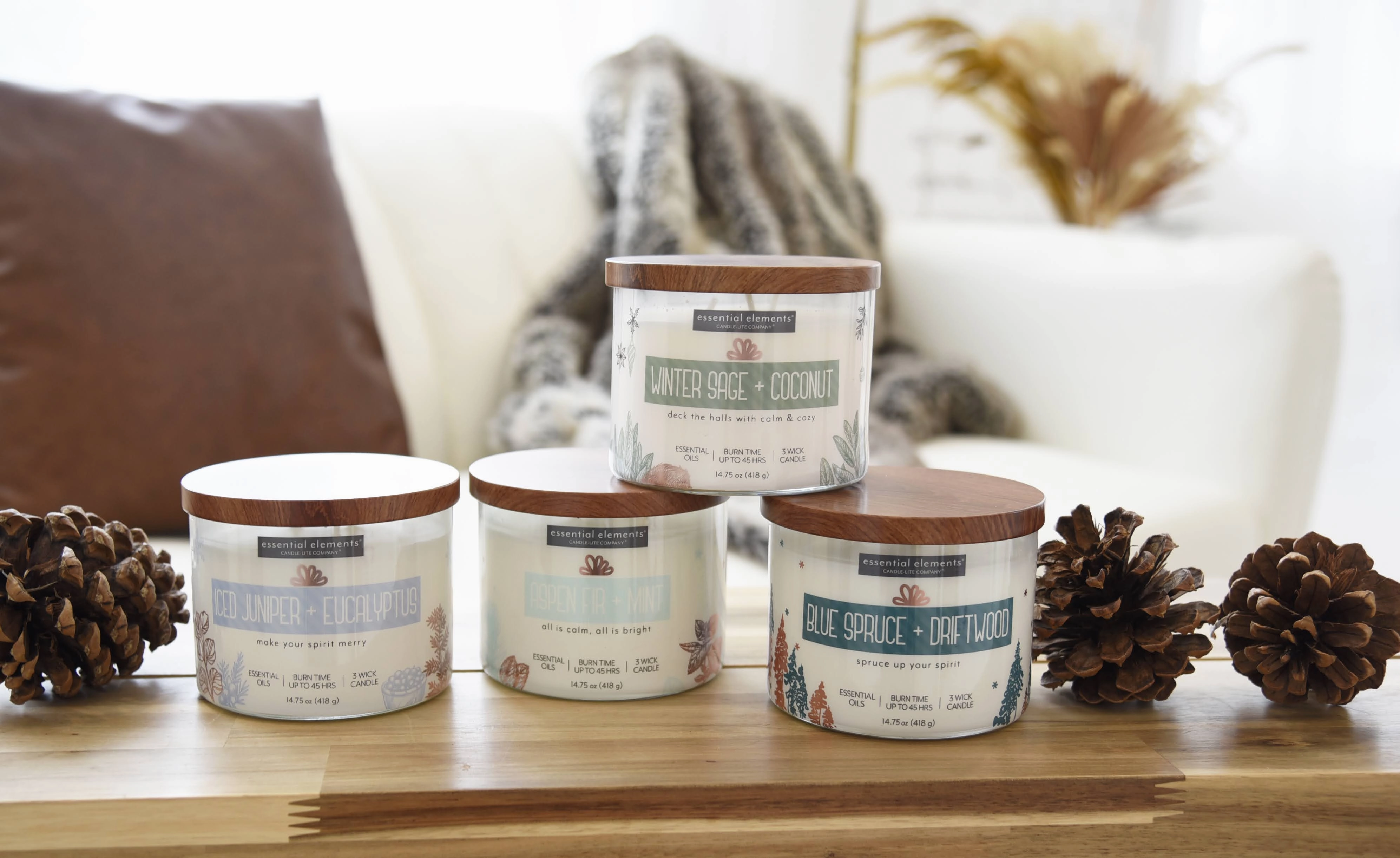 Iced Juniper   Eucalyptus 3-wick 14.75oz Jar Candle
