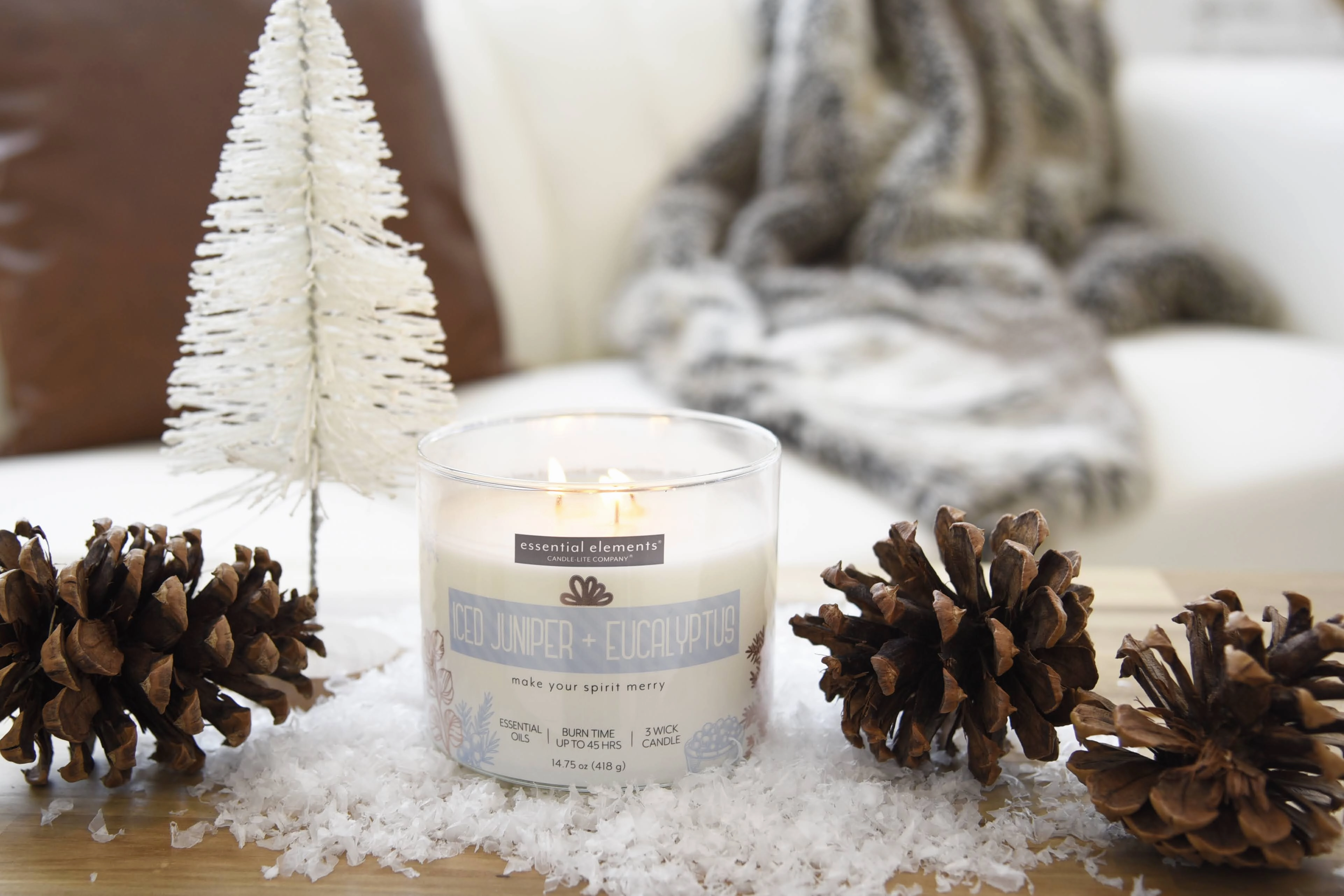 Iced Juniper   Eucalyptus 3-wick 14.75oz Jar Candle