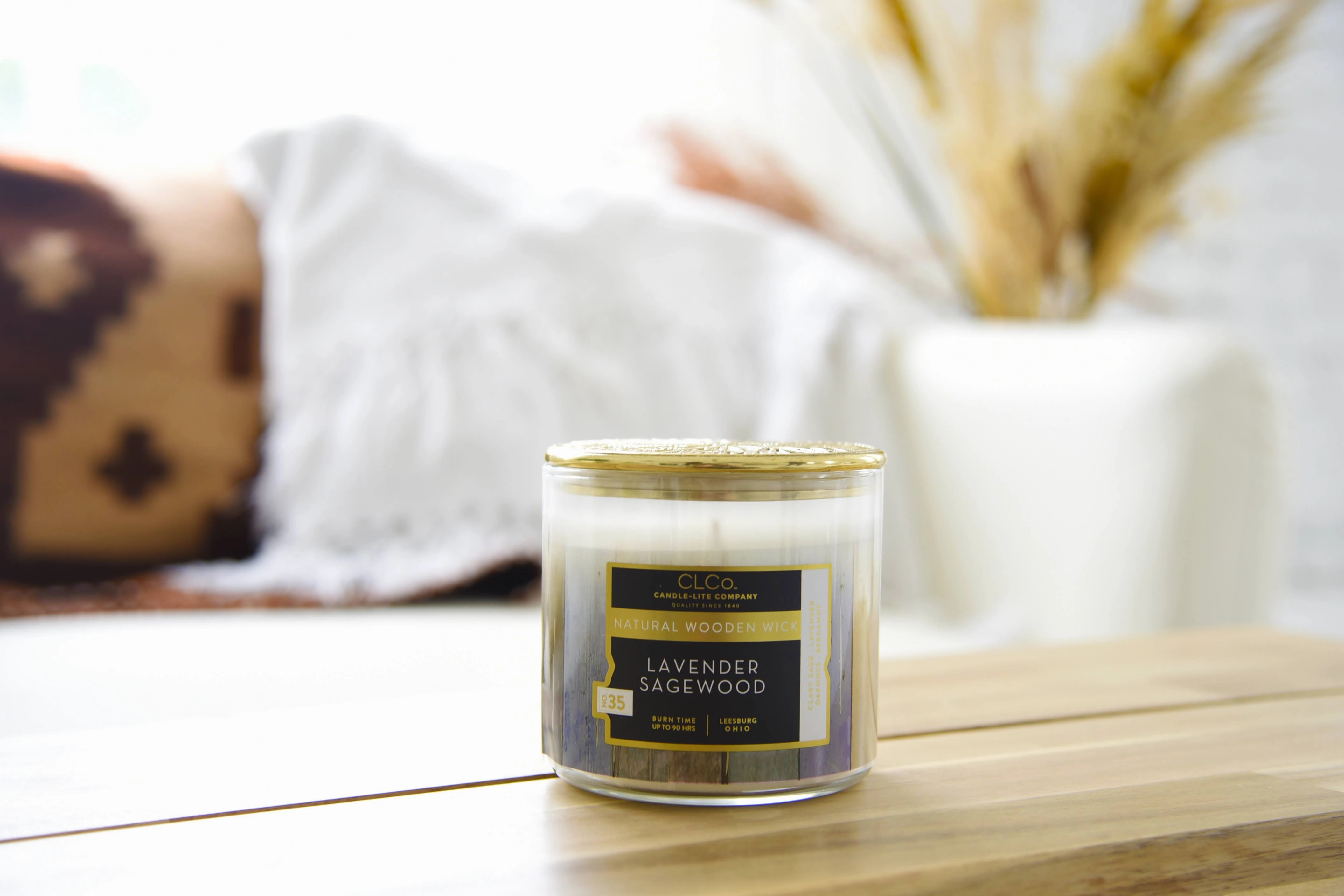 Lavender Sagewood Wooden-Wick 14oz Jar Candle