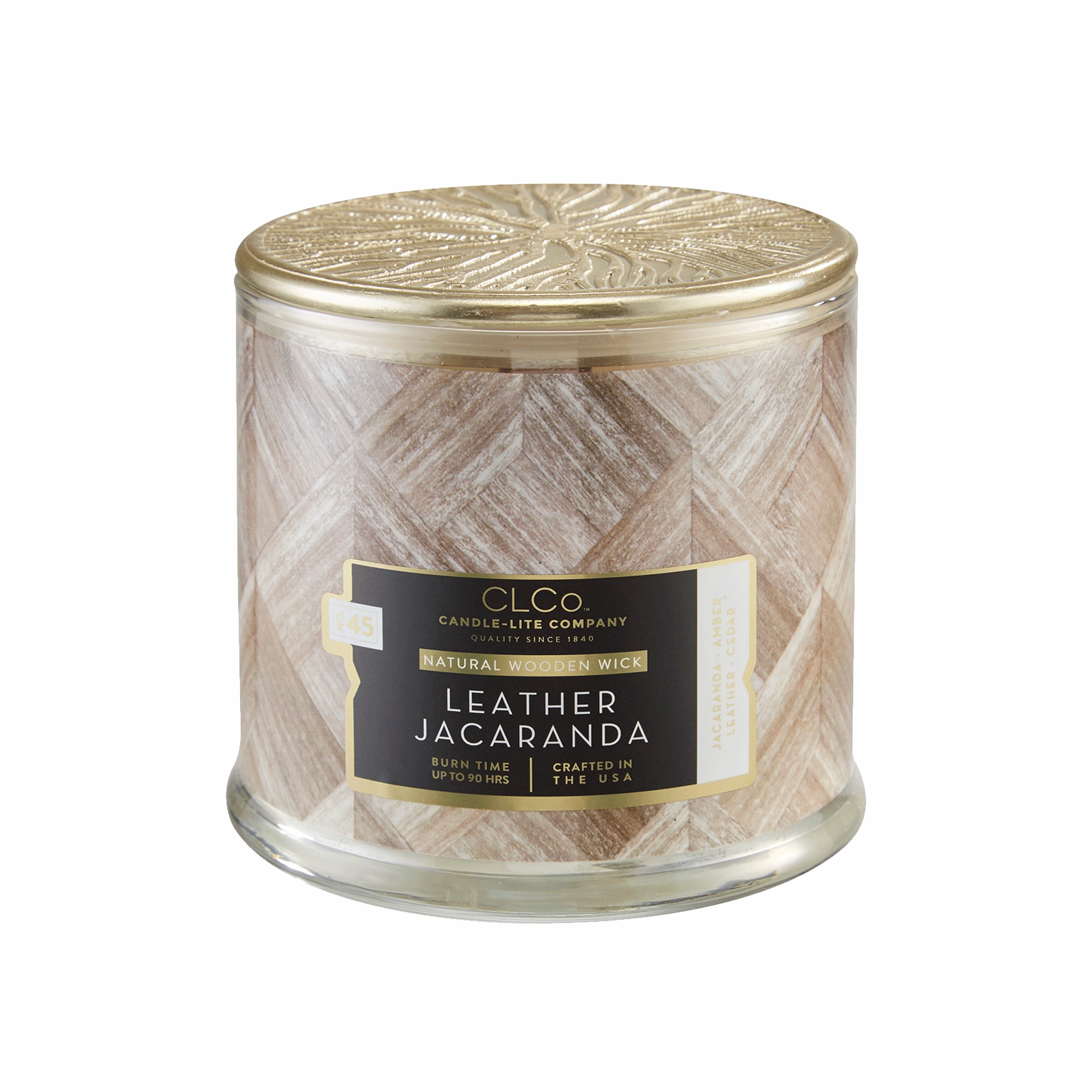 Leather Jacaranda Wooden-Wick 14oz Jar Candle