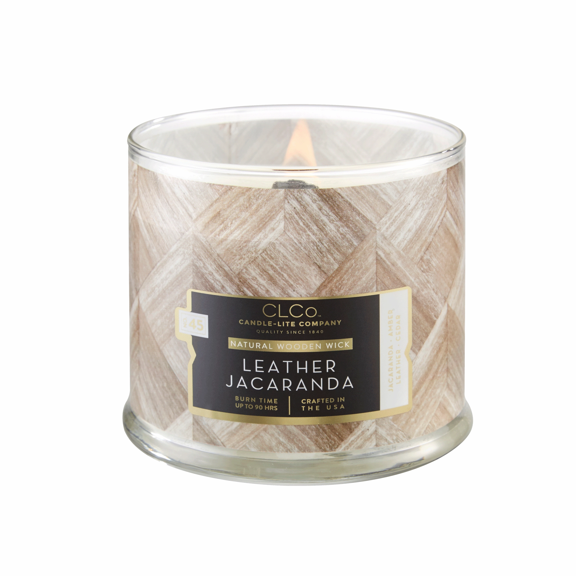 Leather Jacaranda Wooden-Wick 14oz Jar Candle