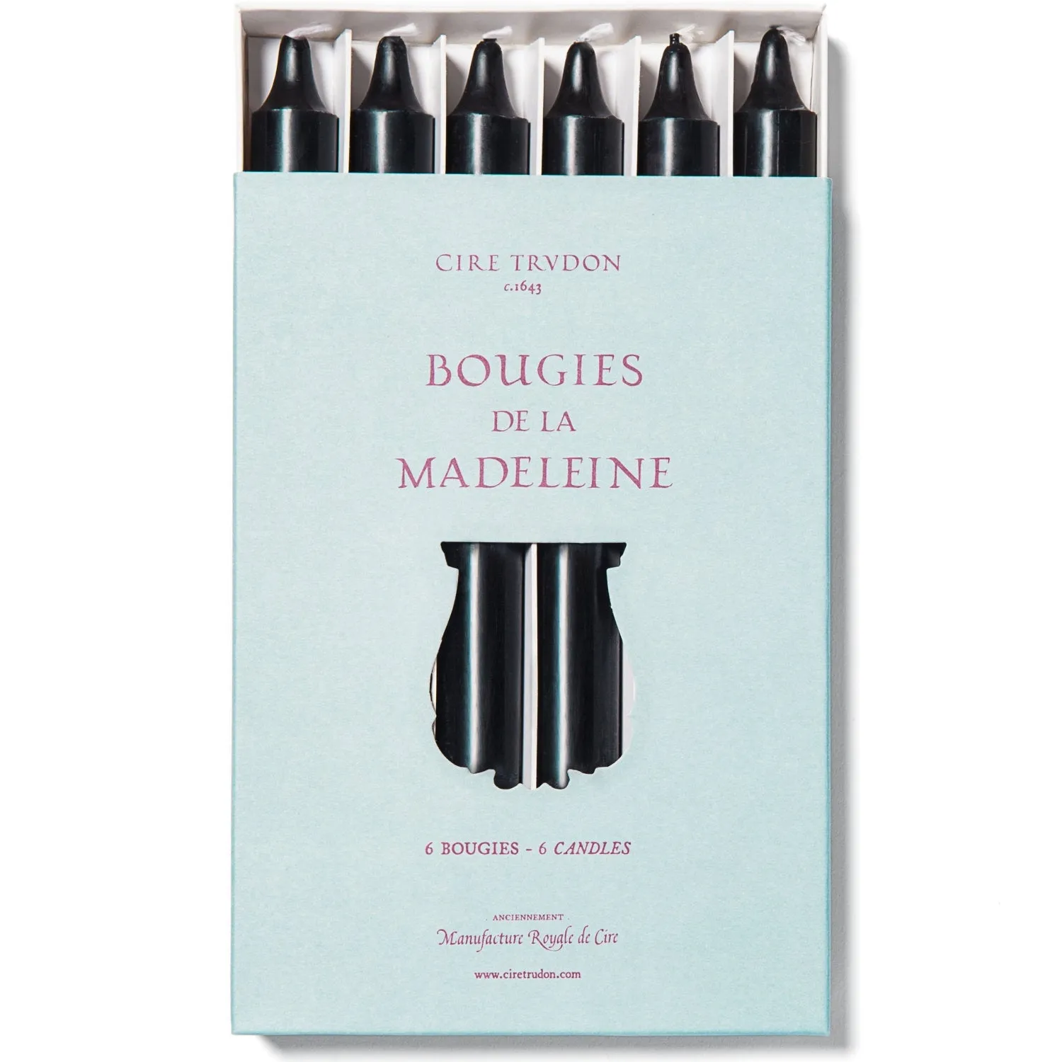 Madeleine Taper Candle Black