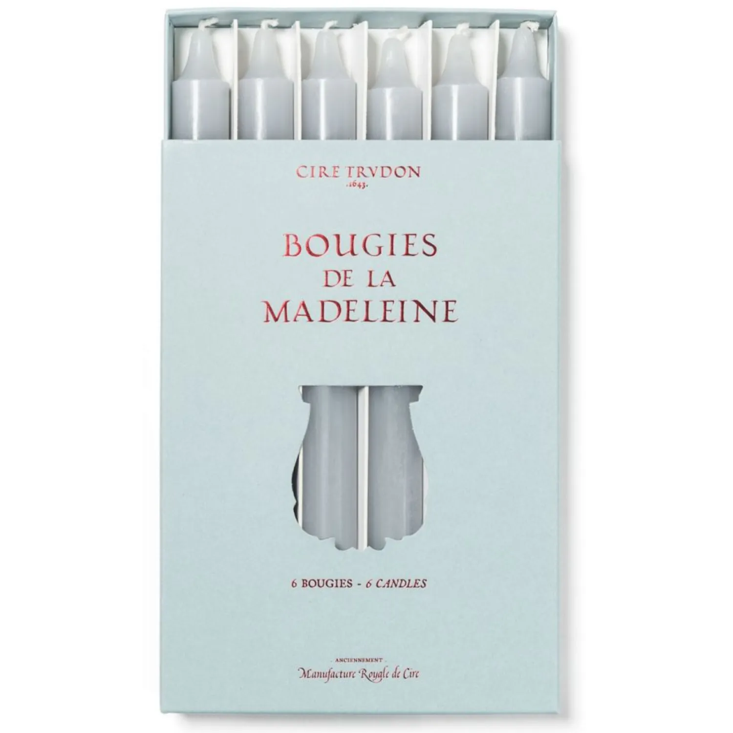 Madeleine Taper Candle Grey