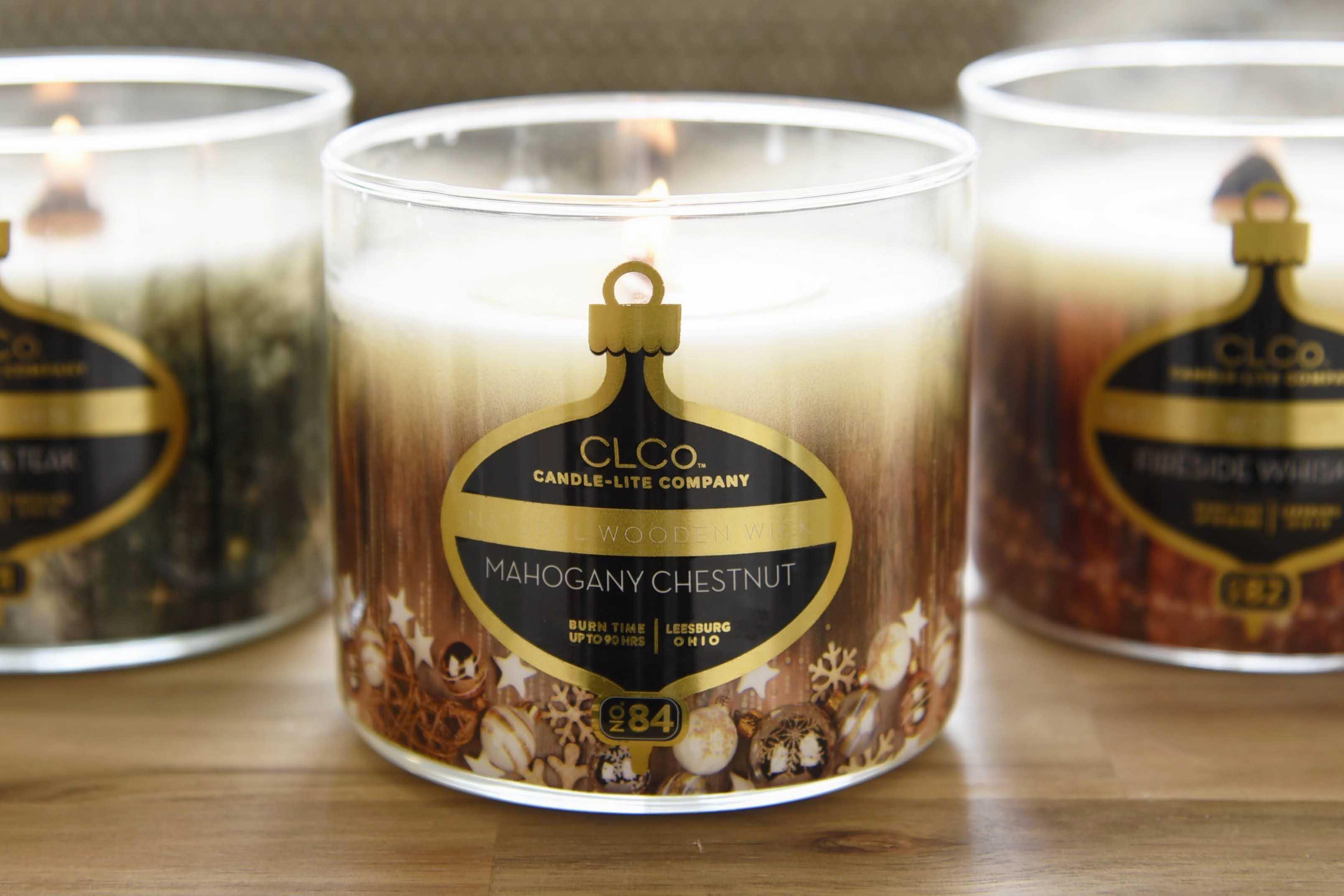 Mahogany Chestnut Wooden-Wick 14oz Jar Candle