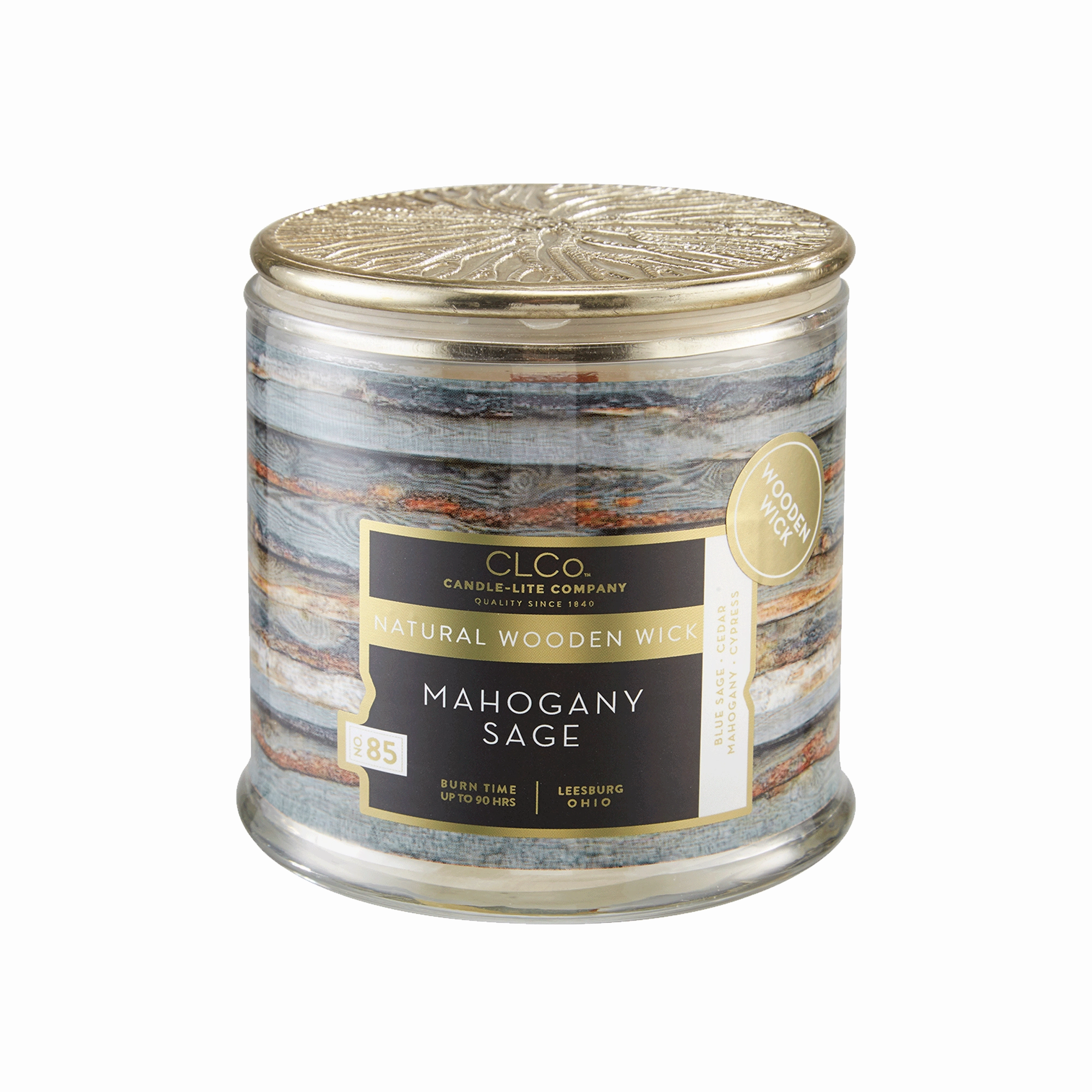 Mahogany Sage Wooden-Wick 14oz Jar Candle