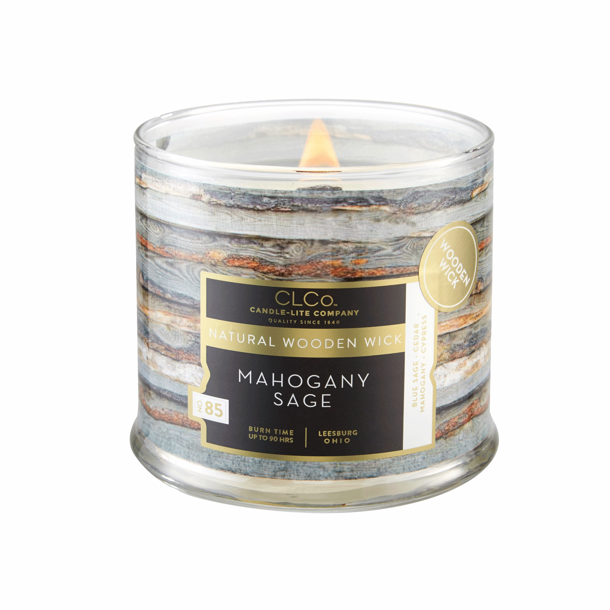 Mahogany Sage Wooden-Wick 14oz Jar Candle