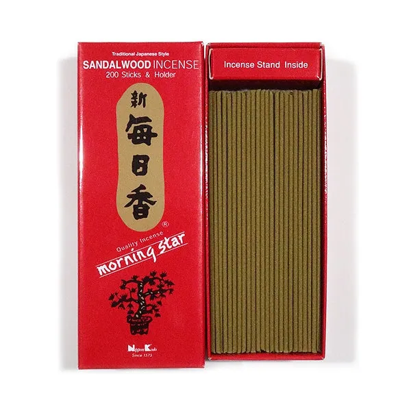 MORNING STAR - Sandalwood 200 Sticks & Holder