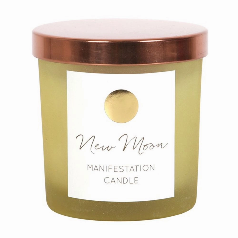 New Moon Wild Orange Manifestation Candle with Clear Quartz