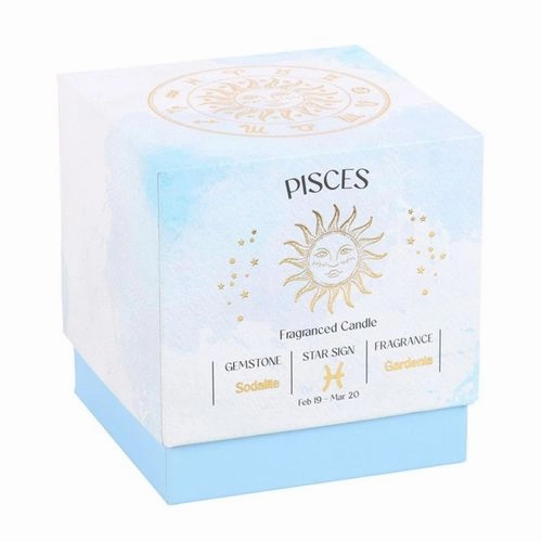 Pisces Gardenia Gemstone Zodiac Candle