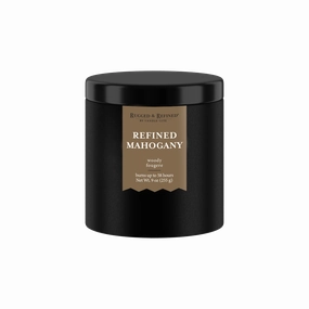 Refined Mahogany 9oz Black Tin Candle