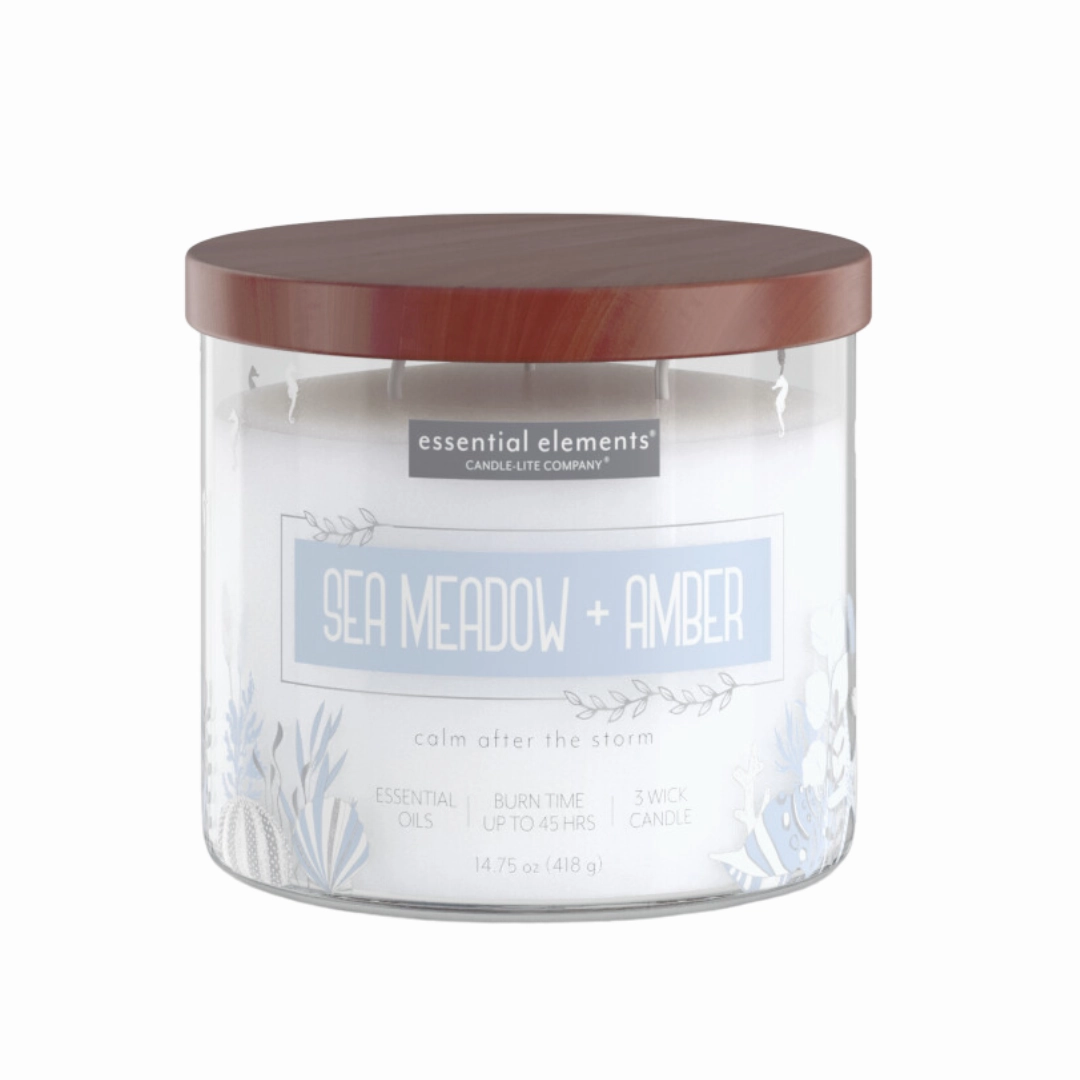 Sea Meadow & Amber 3-wick 14.75oz Jar Candle