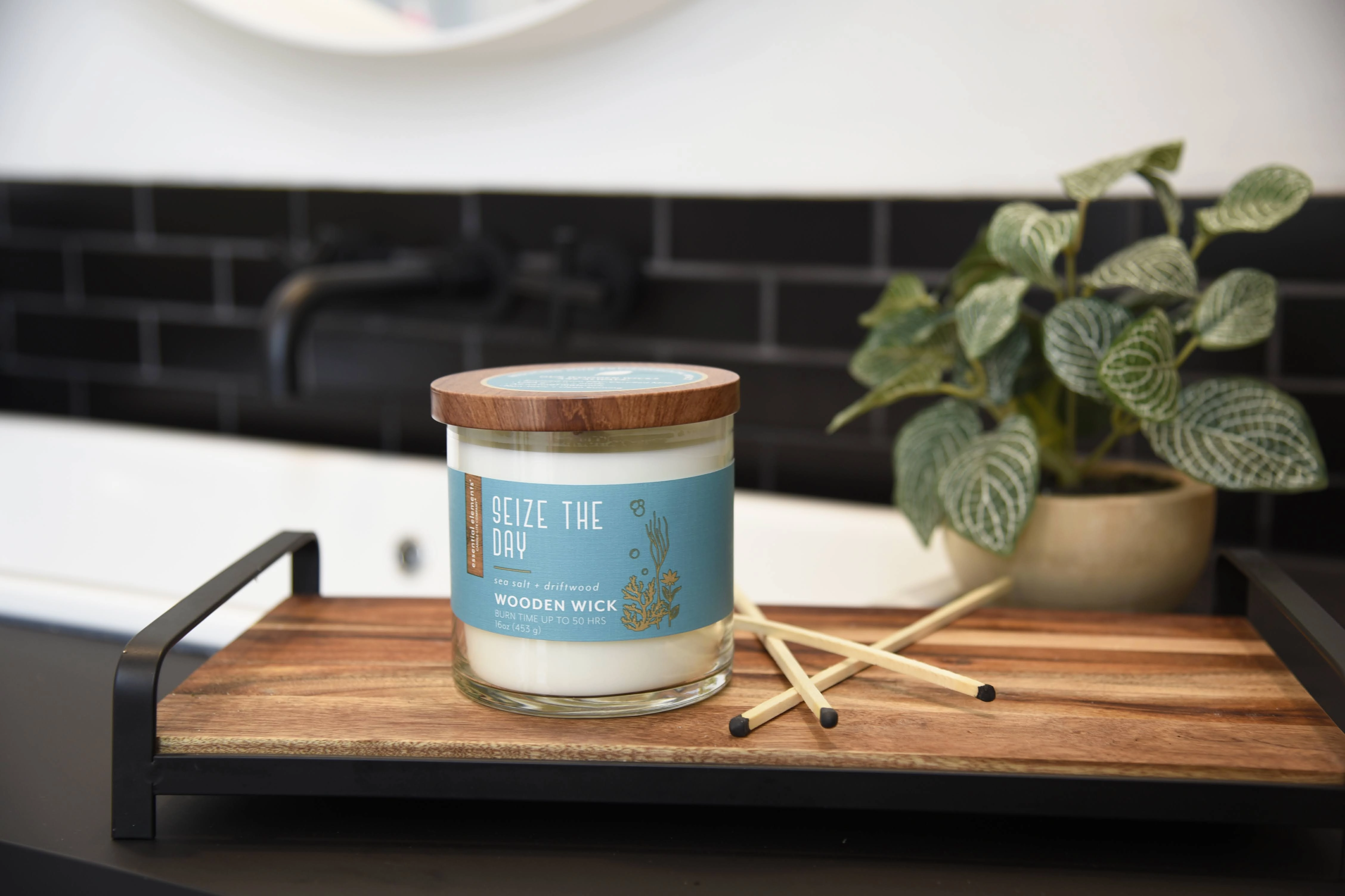Seize The Day Wooden-Wick 16oz Jar Candle