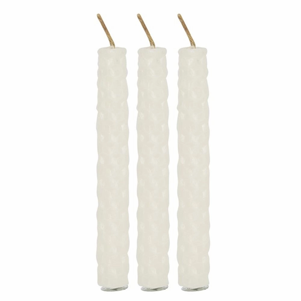 Set of 6 White Beeswax Spell Candles