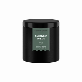 Smoked Suede 9oz Black Tin Candle