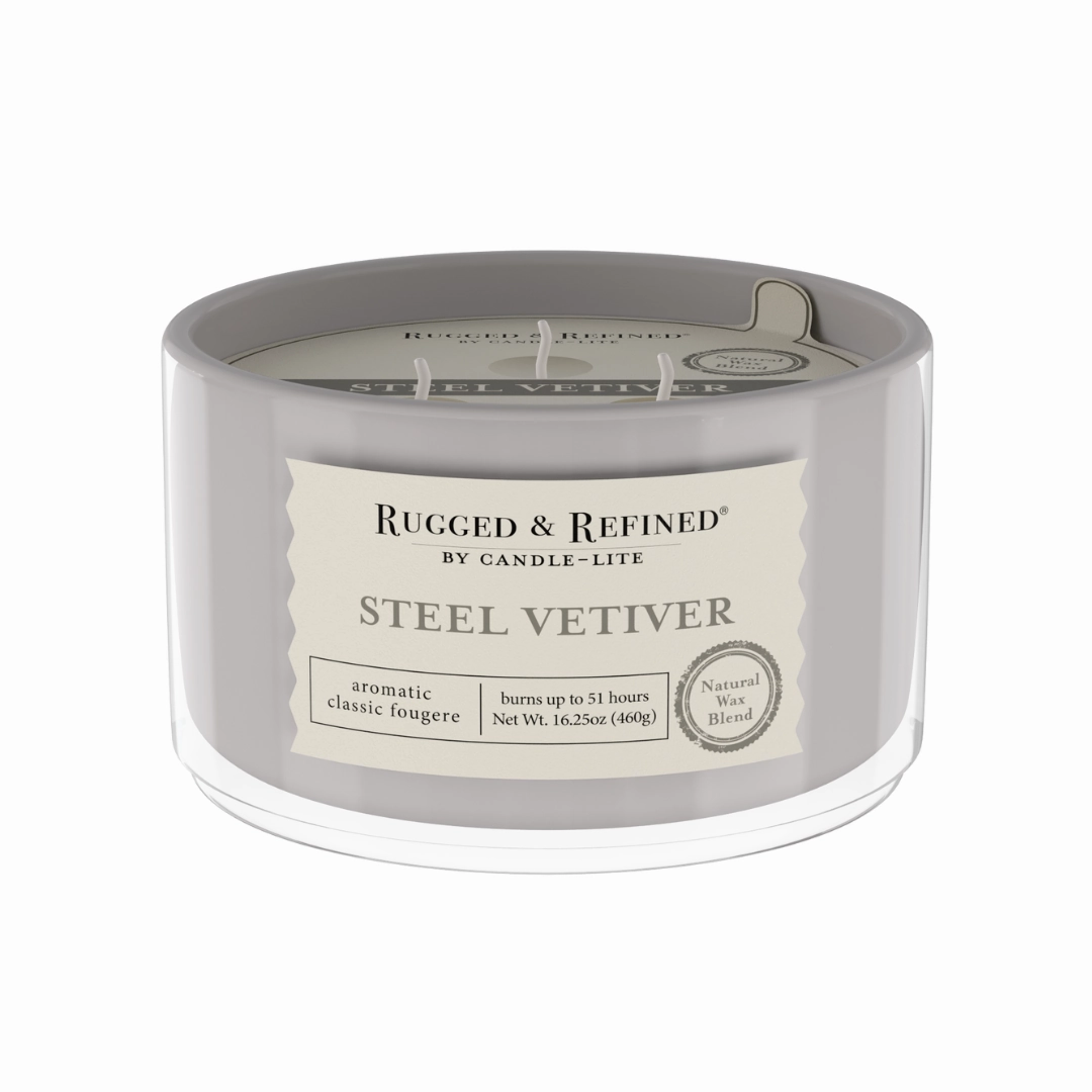 Steel Vetiver 3-wick 16.25oz Jar Candle
