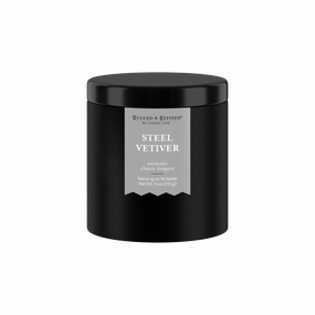 Steel Vetiver 9oz Black Tin Candle