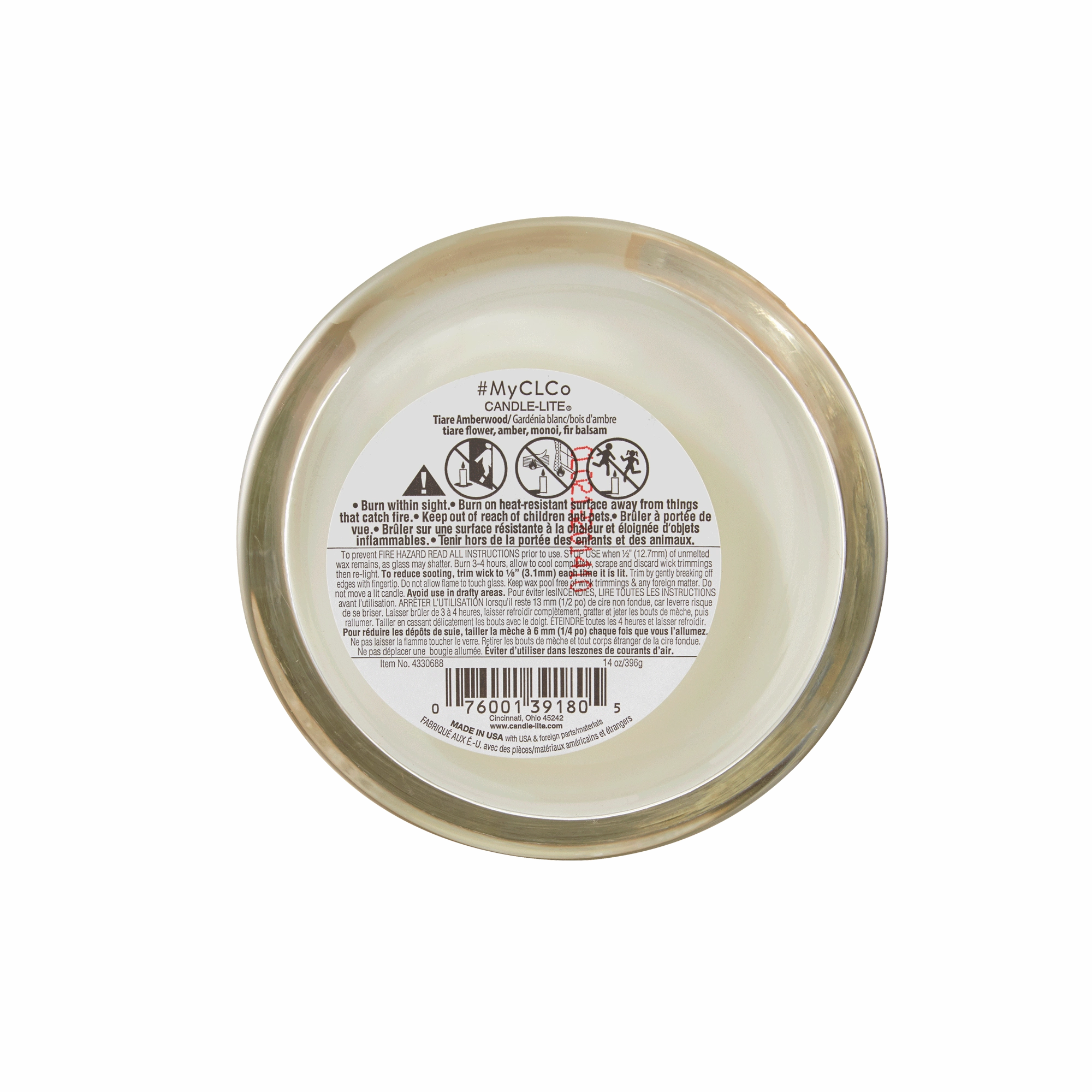 Tiare Amberwood Wooden-Wick 14oz Jar Candle