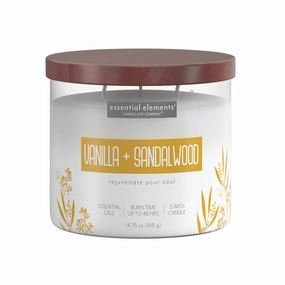 Vanilla & Sandalwood 3-wick 14.75oz Jar Candle