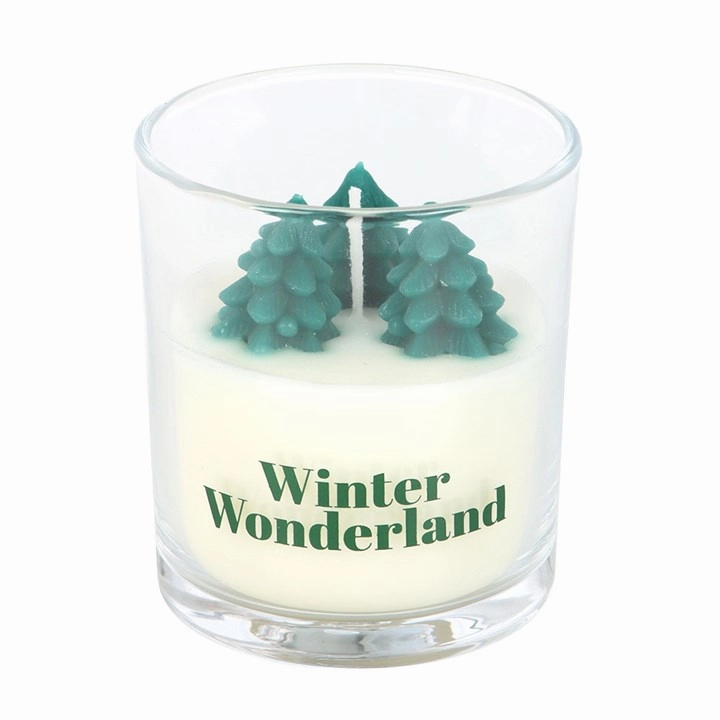 Winter Wonderland Candle with Tree Scene
