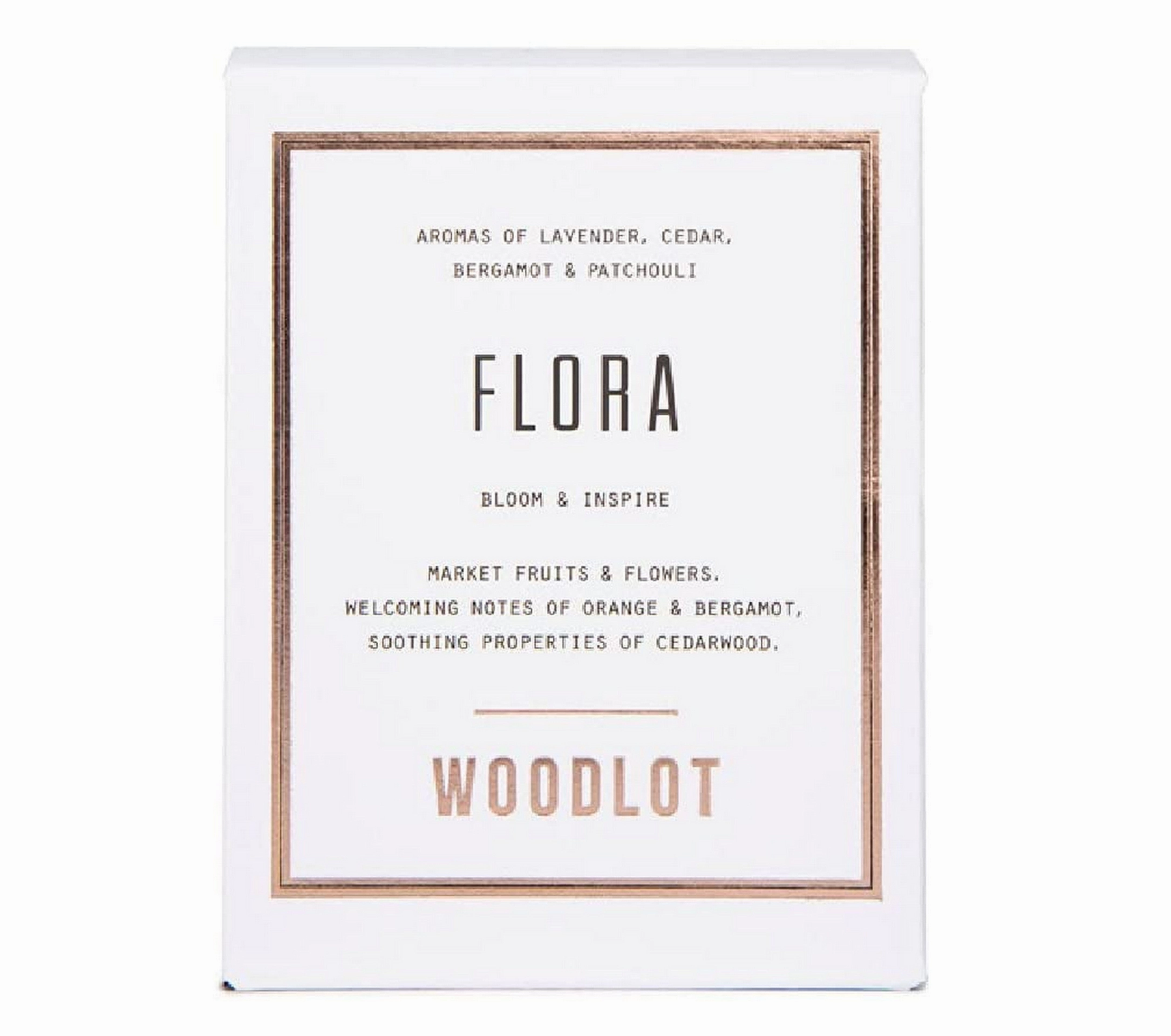 Woodlot Flora Candle Glass Jar Soy & Coconut Wax Lavender Patchouli and Bergamot Essential Oil 8 Oz