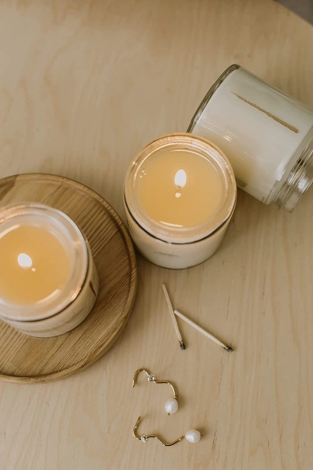 Woodlot Flora Candle Glass Jar Soy & Coconut Wax Lavender Patchouli and Bergamot Essential Oil 8 Oz